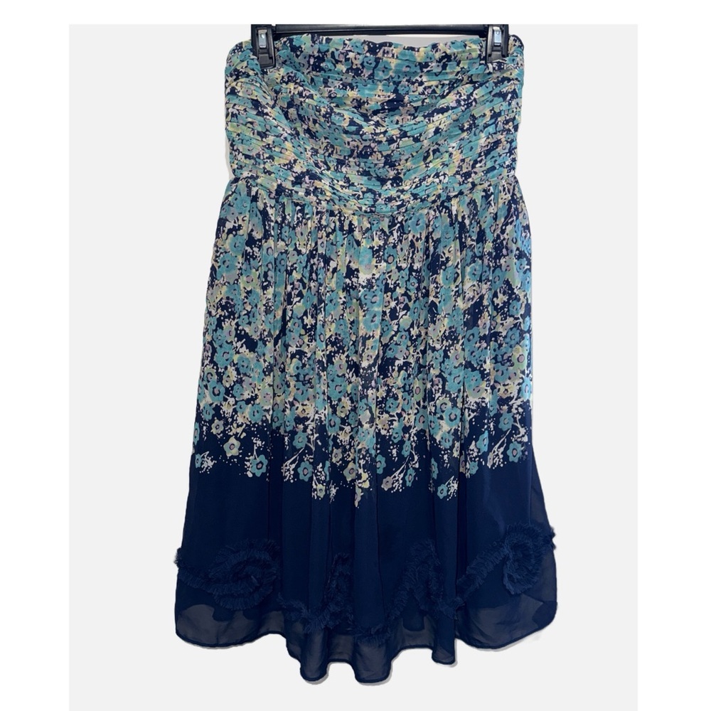 LC Lauren Conrad- Women’s Strapless Floral Chiffon Lined dress size 8 - Picture 3 of 9
